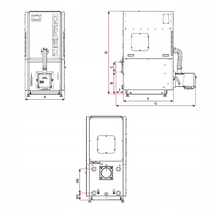 Kocioł na pellet Defro Calori 11 kW Ecodesign 5 kl Klasa efektywności energetycznej A+