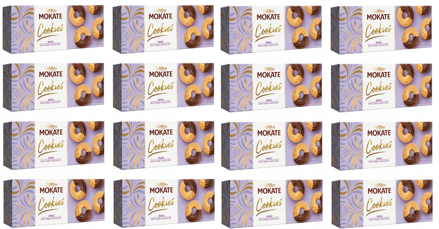 16x 150g Mokate Ringi ciastka z ciemną czekoladą Karton