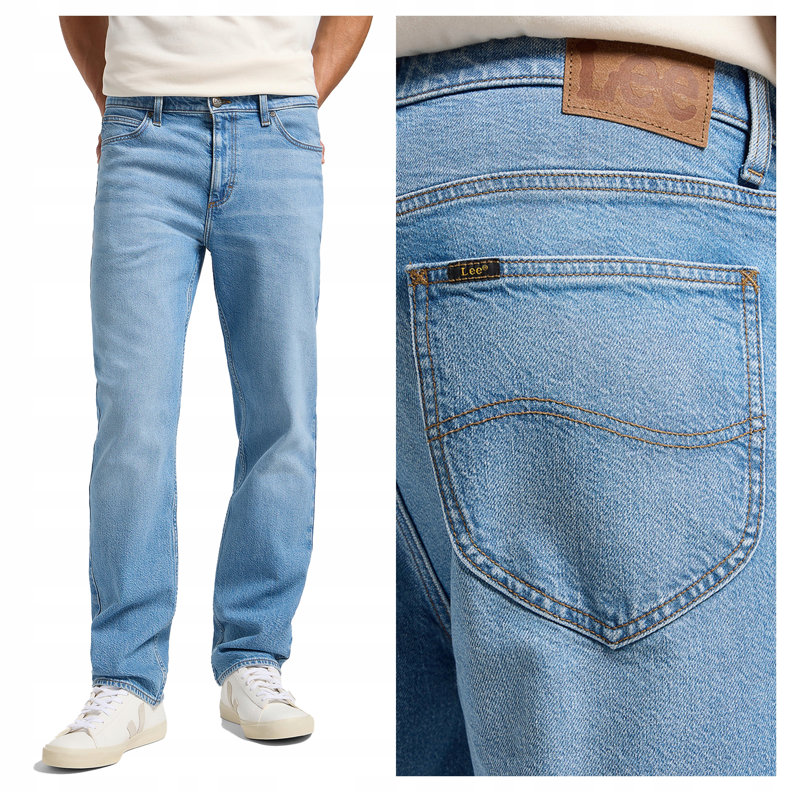 Pánské kalhoty Lee West Jeansové Regular Fit Klasické Modré W31 L34