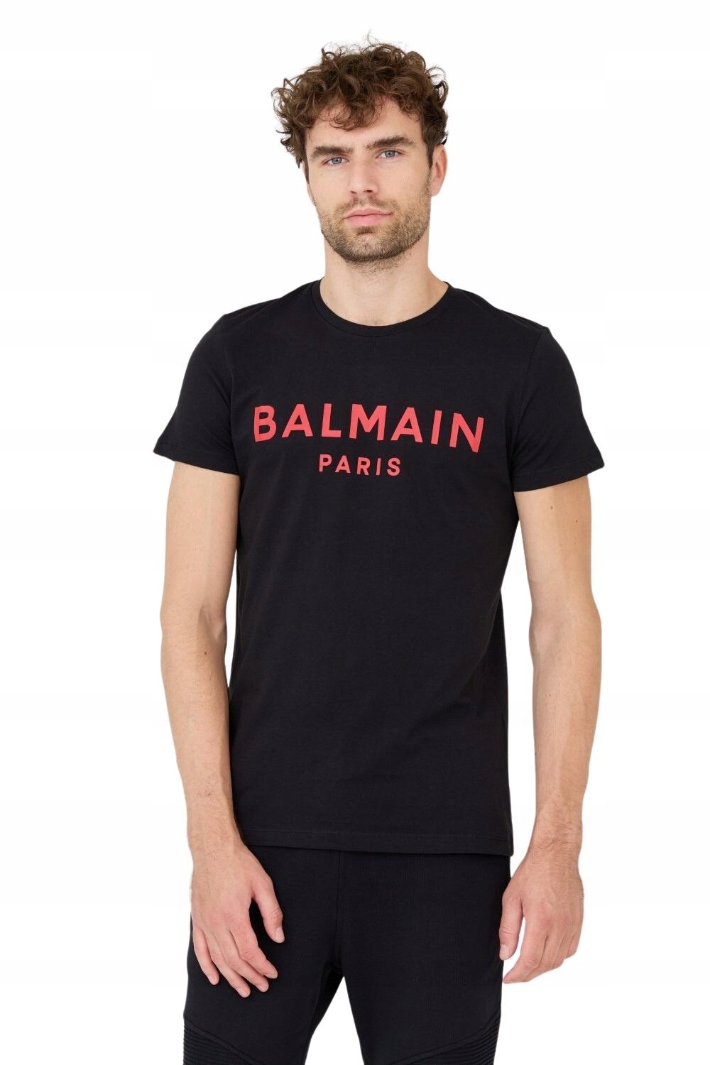 Balmain tričko černé s červeným logem XL