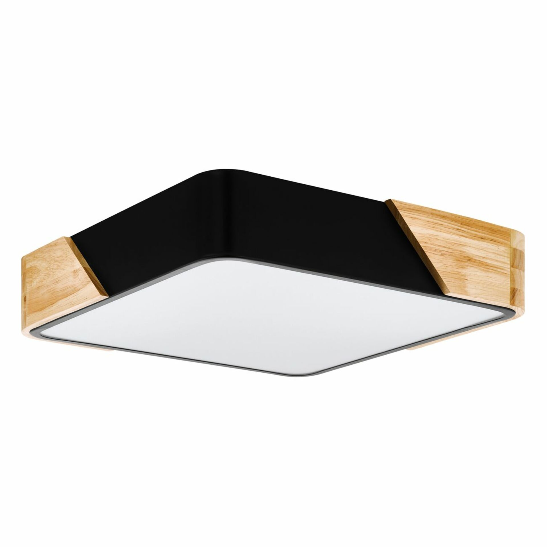 Stropné svietidlo Eglo Grimaldino E27 čierna/drevo 415x415mm