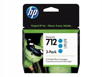 Hp Ink Cartridge 712/Cyan/29-ml/3-Pack
