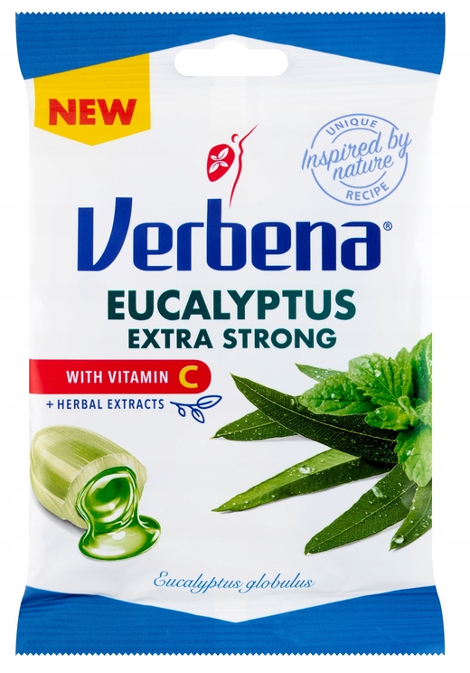 VERBENA CUKIERKI EUCALYPTUS EXTRA STRONG Z WITAMINĄ C