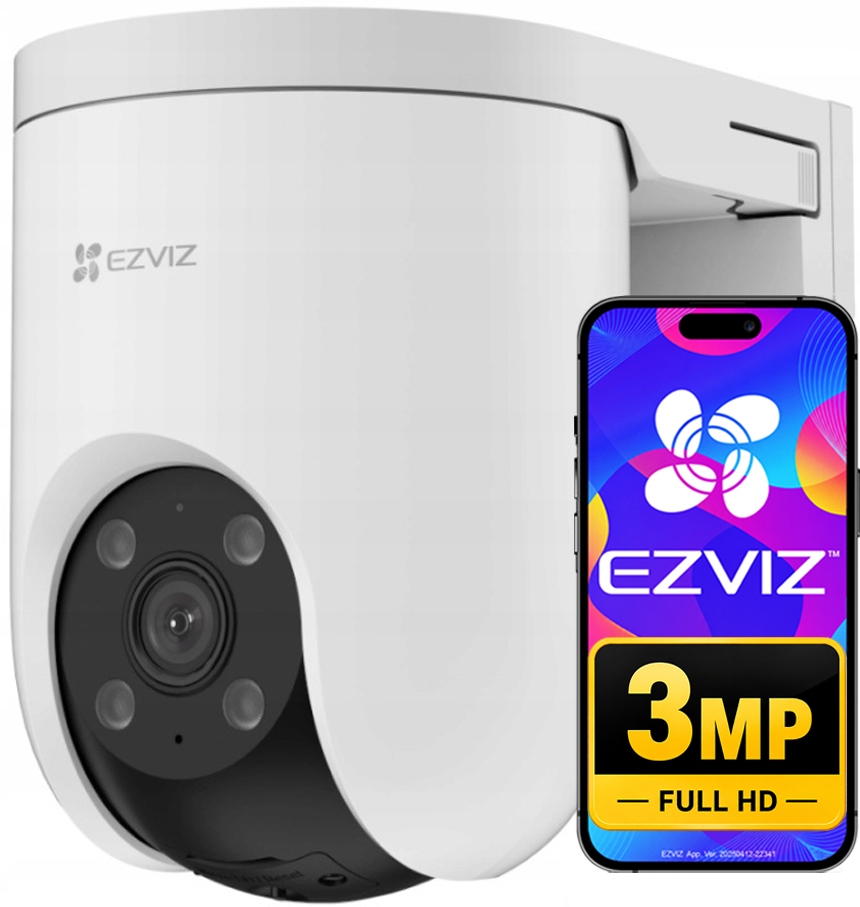 Otočná PoE kamera Ezivz H8c 2K 3MPx AutoTracking Venkovní Dual Light
