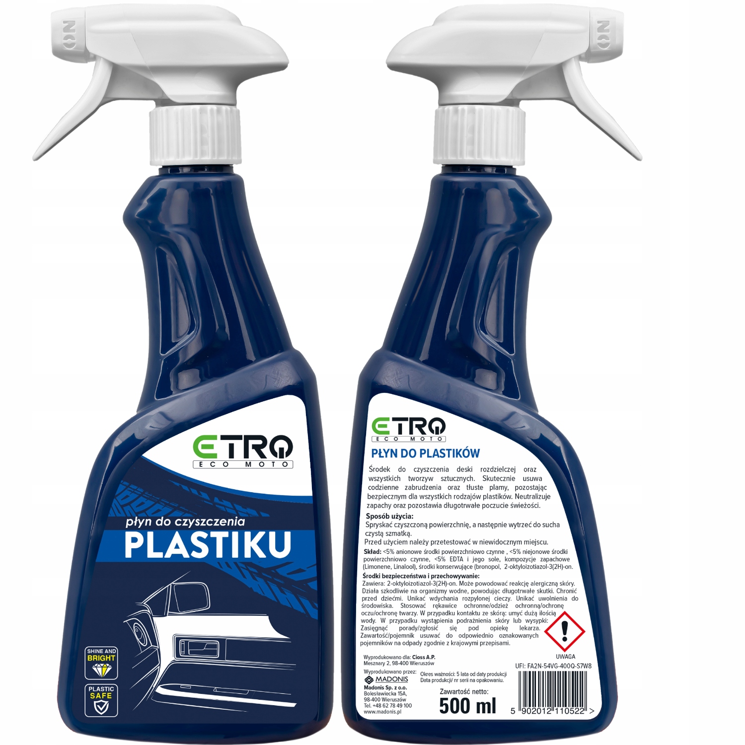 Płyn do czyszczenia plastików Etro 500 ml