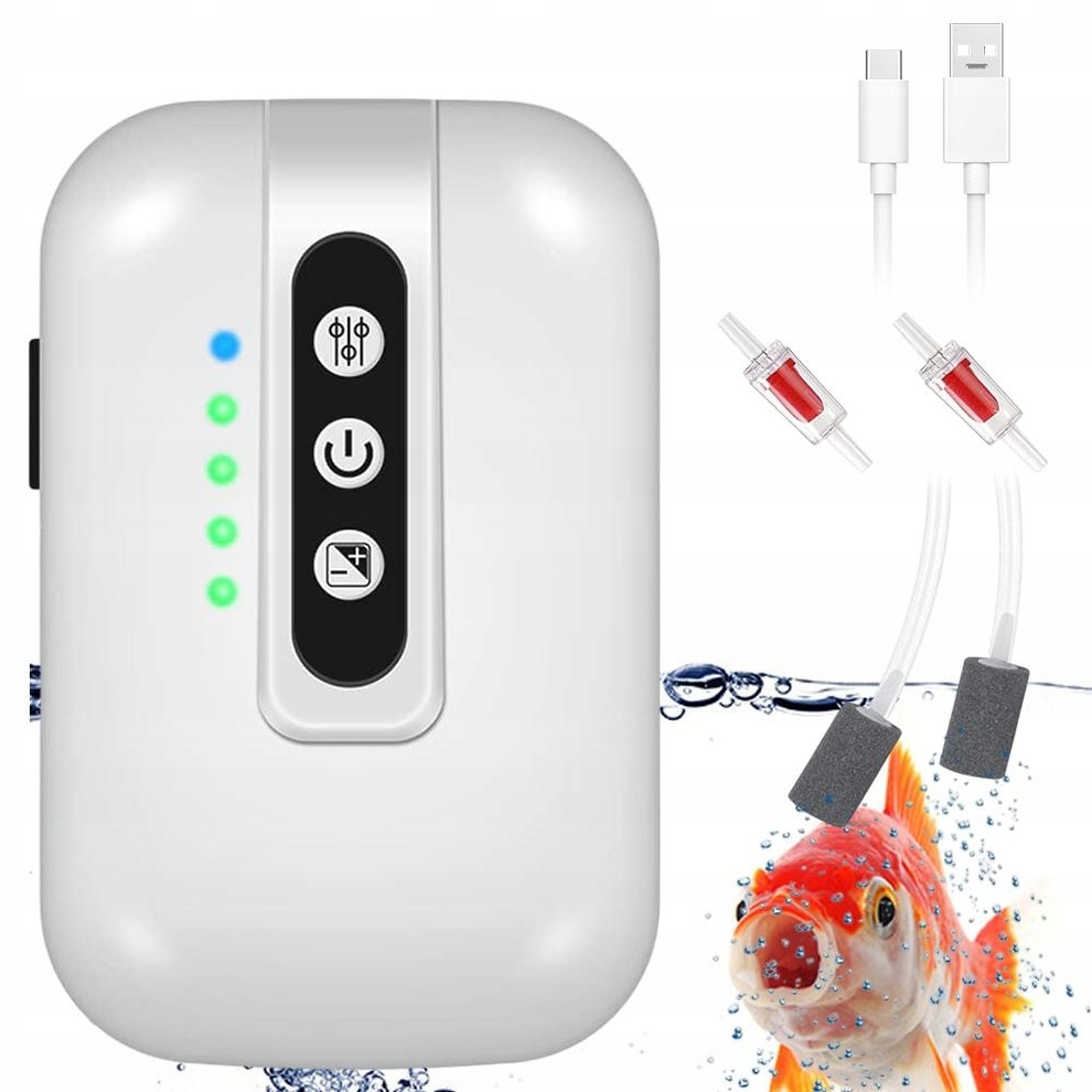 Levně Provzdušňovač Do Akvária S Funkcí Nouzového Napájení, 2 Otvory 3V440 L/h