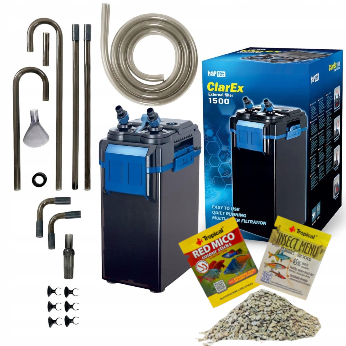 Happet ClarEx 1500 Filtr zewnętrzny do akwarium gratisy