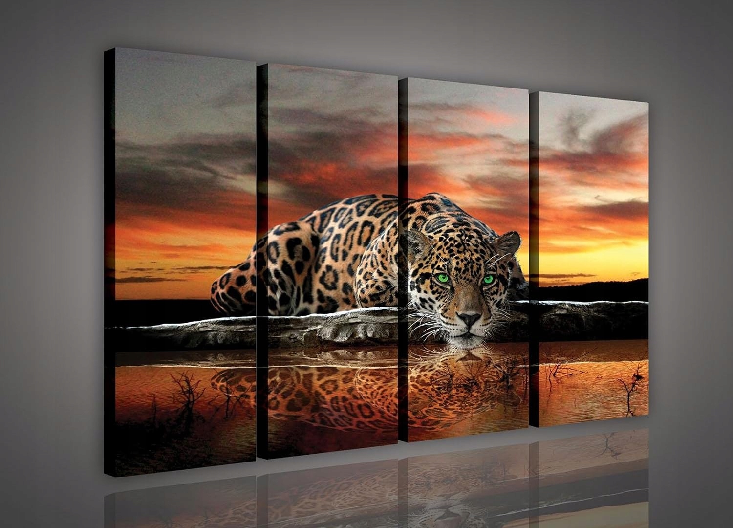 Obraz 120x80 Jaguar západ slunce odraz příroda síla krása dravec