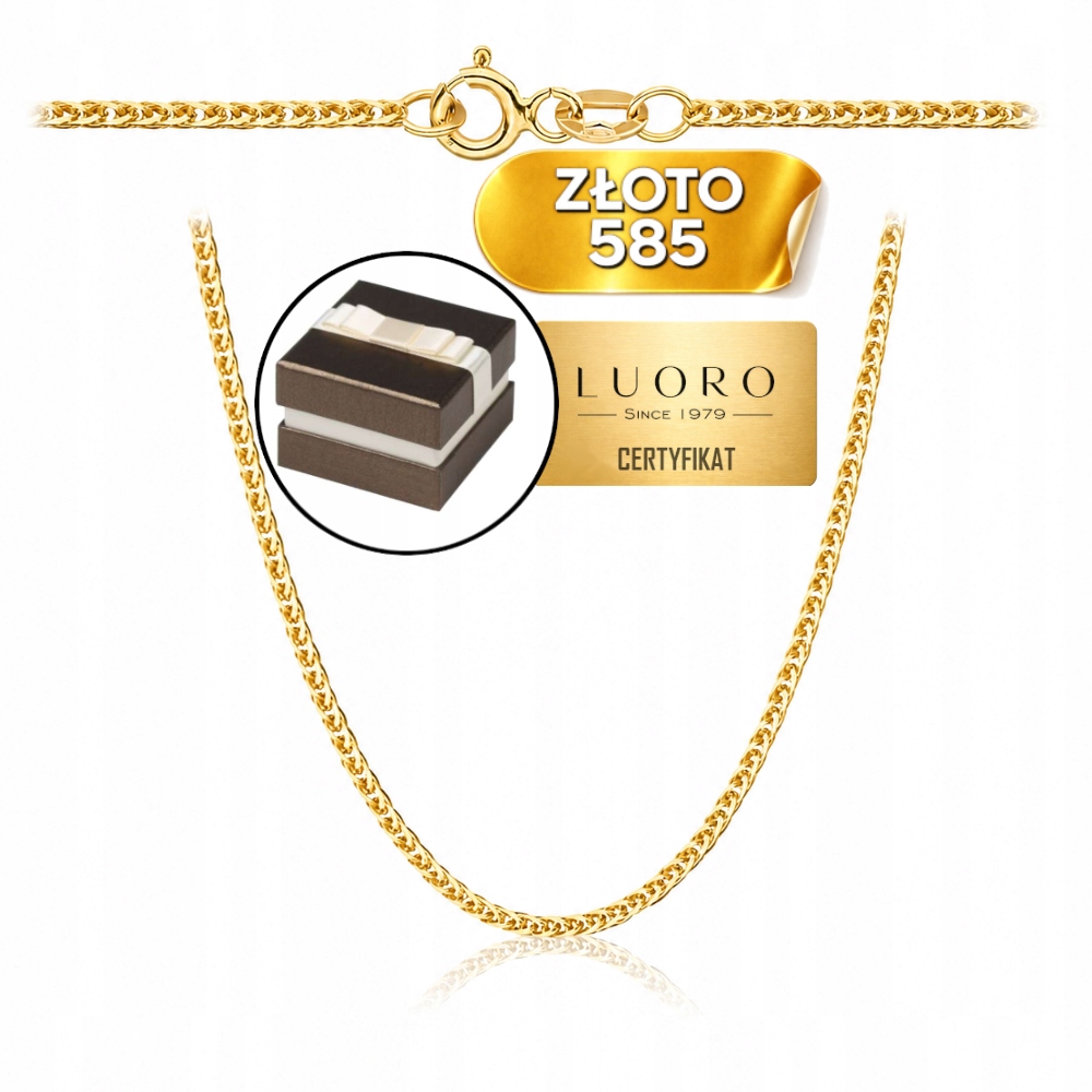 Řetízek Zlatý 585 14K Vazba Liščí Ocas 55 CM Elegantní Klasický