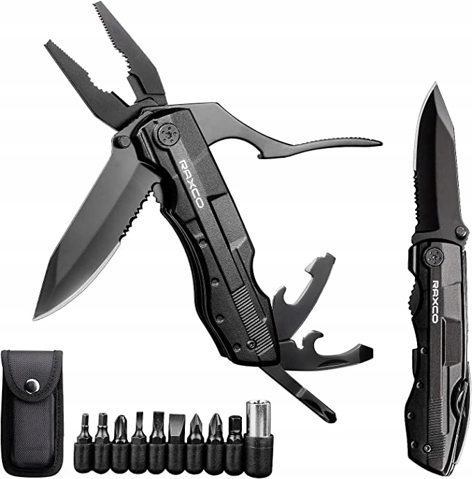 Raxco Profesjonalny Survivalowy Multitool Scyzoryk Śrubokręty 18W1