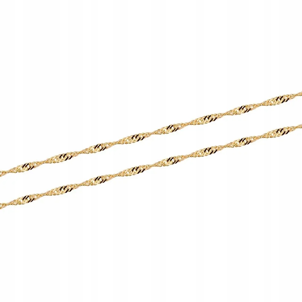ŁAŃCUSZEK ZŁOTY PEŁNY KRĘCONY SINGAPUR 55CM 585 Stan opakowania oryginalne