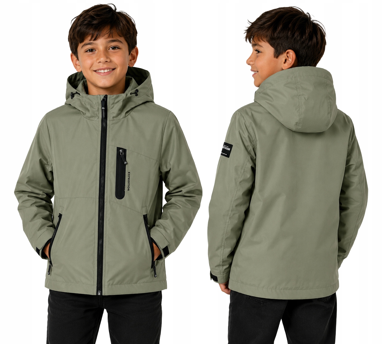 Kurtka chłopięca przejściowa softshell, wodoodporna/wiatroszczelna 134/140