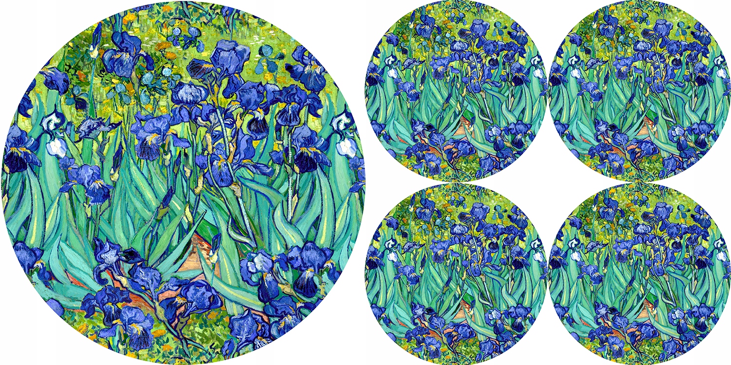

Zestaw podkładek na stół okrągłych 1+4 Irises