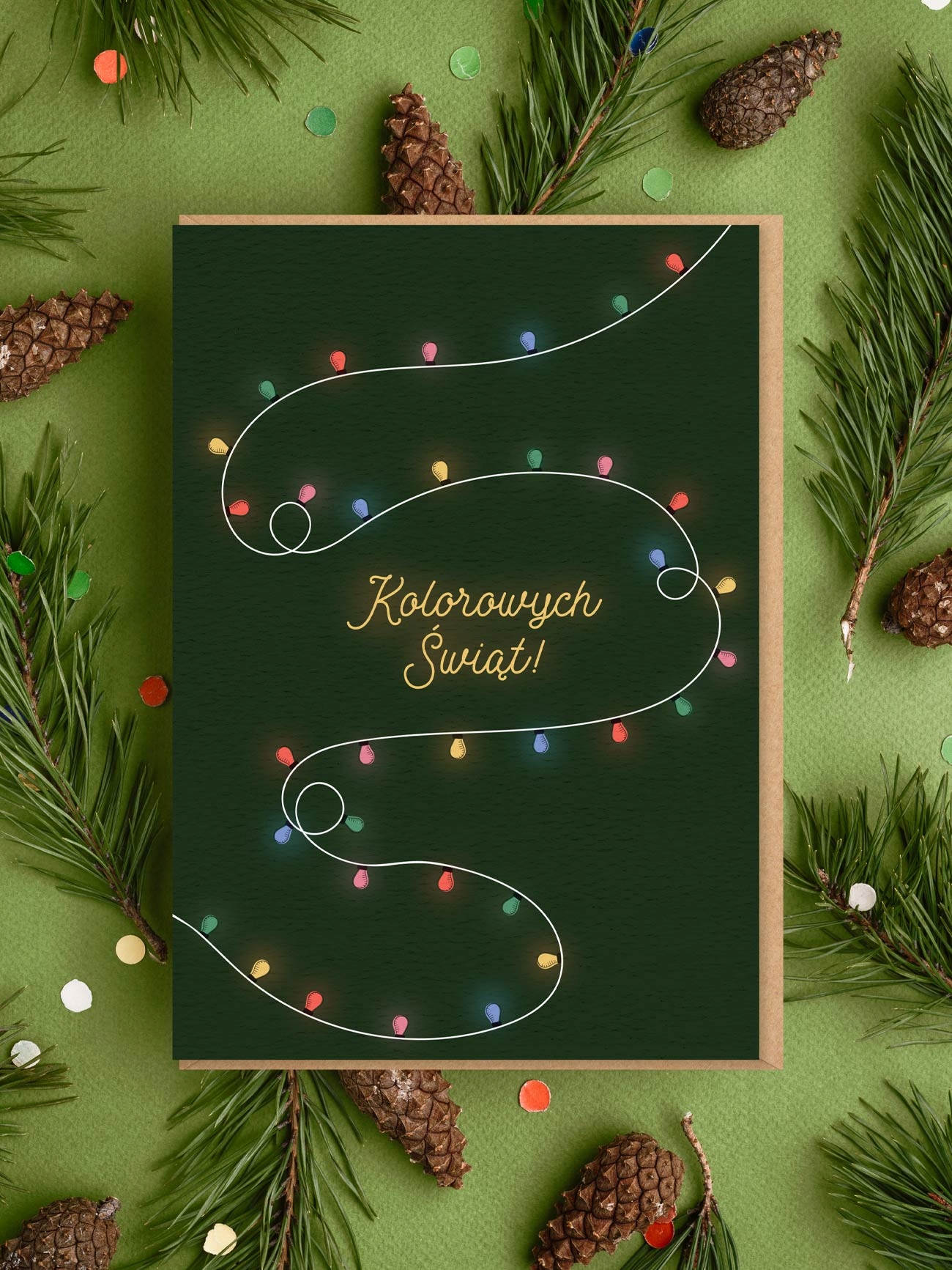 

Kolorowych Świąt kartka bożonarodzeniowa