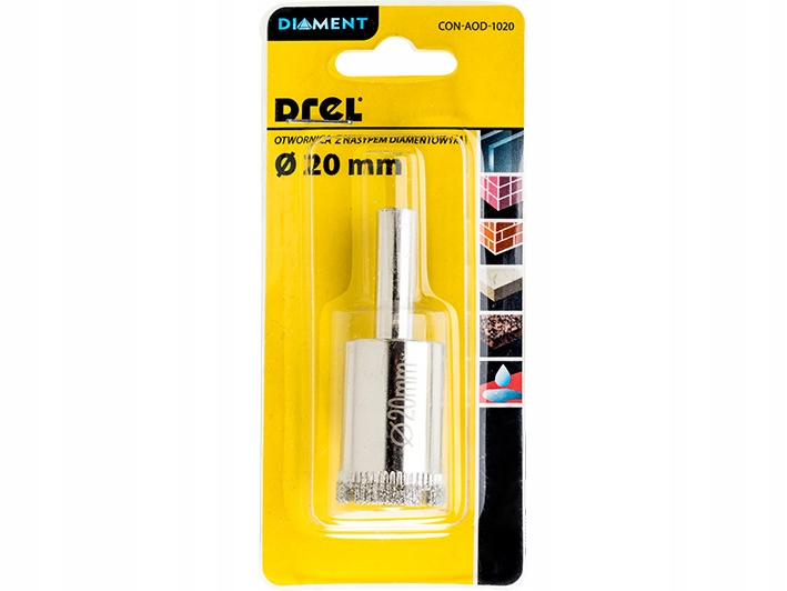 OTWORNICA DIAMENTOWA KORONKA DO GRESU PŁYTEK 20mm Marka Drel