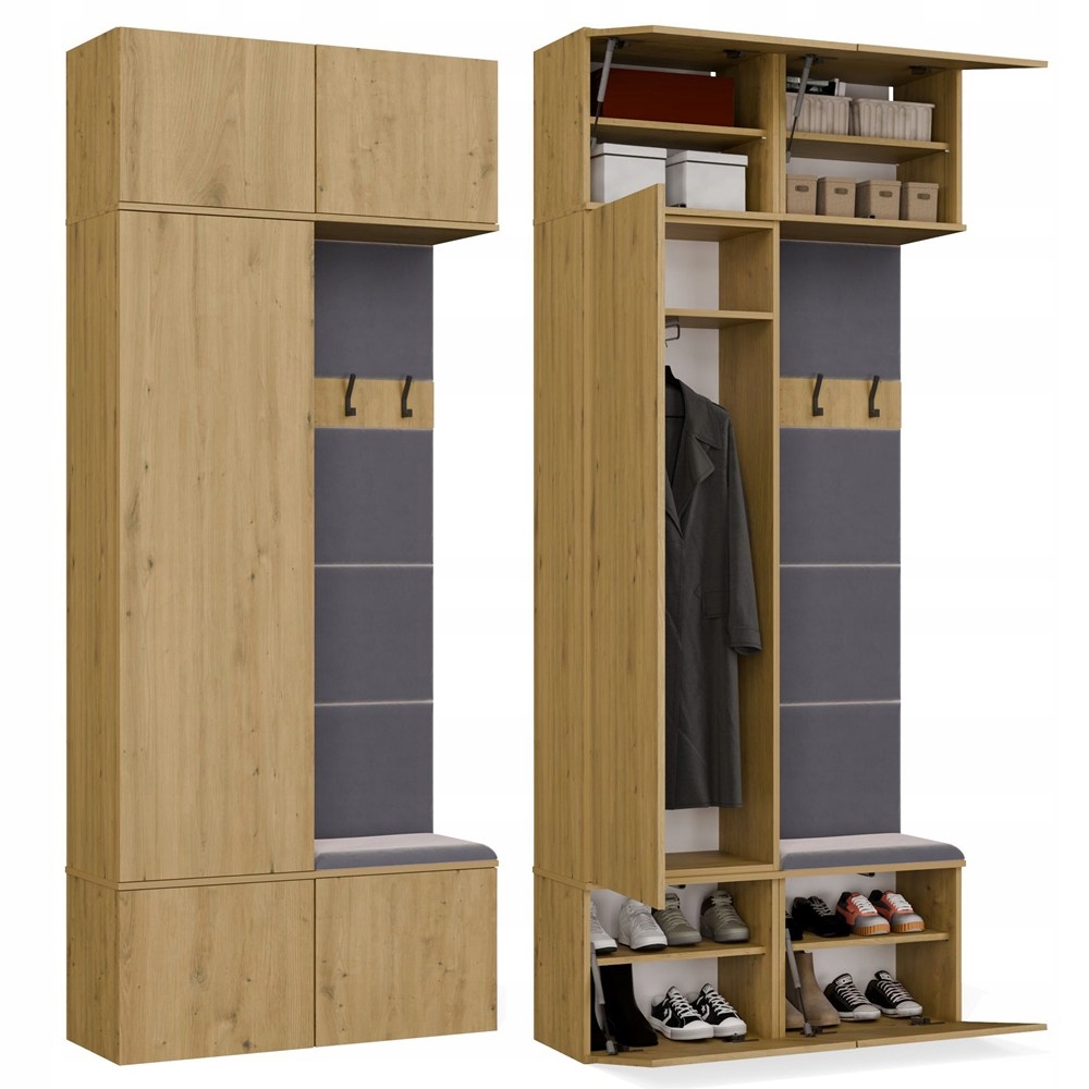 Šatní Skříň Haga II 1SZ1W Dub Artisan Skříň Věšák Sedák Do Předsíně