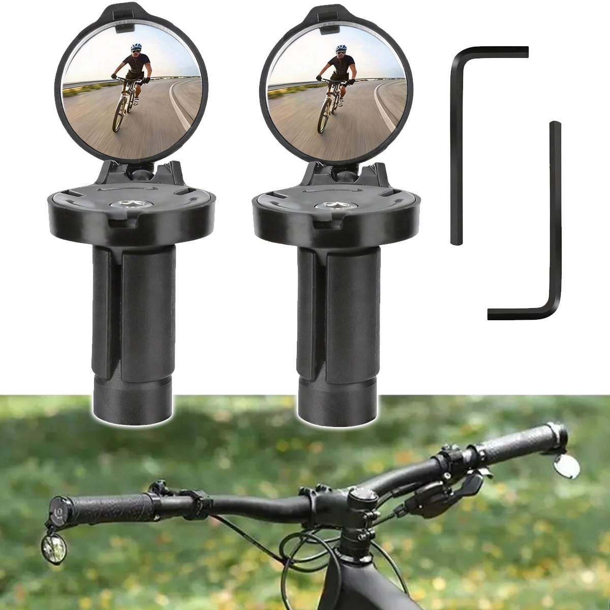 2 Sztuki Lusterek Rowerowych, Lusterko Boczne, Regulacja 360°, Do Roweru