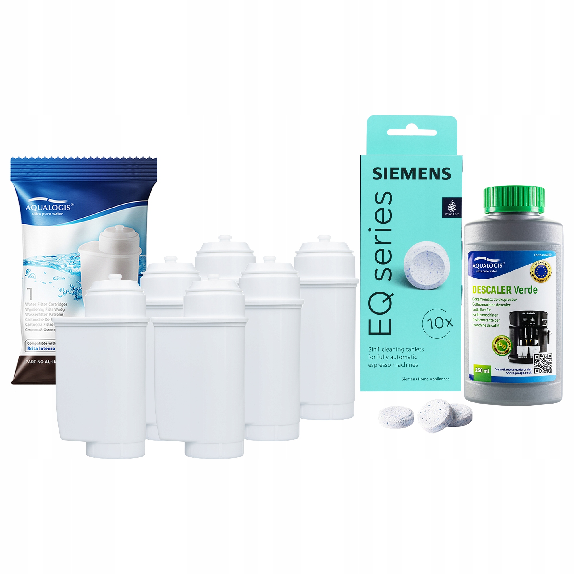 6 x filtr vody AL-Inte pro kávovar Siemens odvápňovač 250 ml tablety