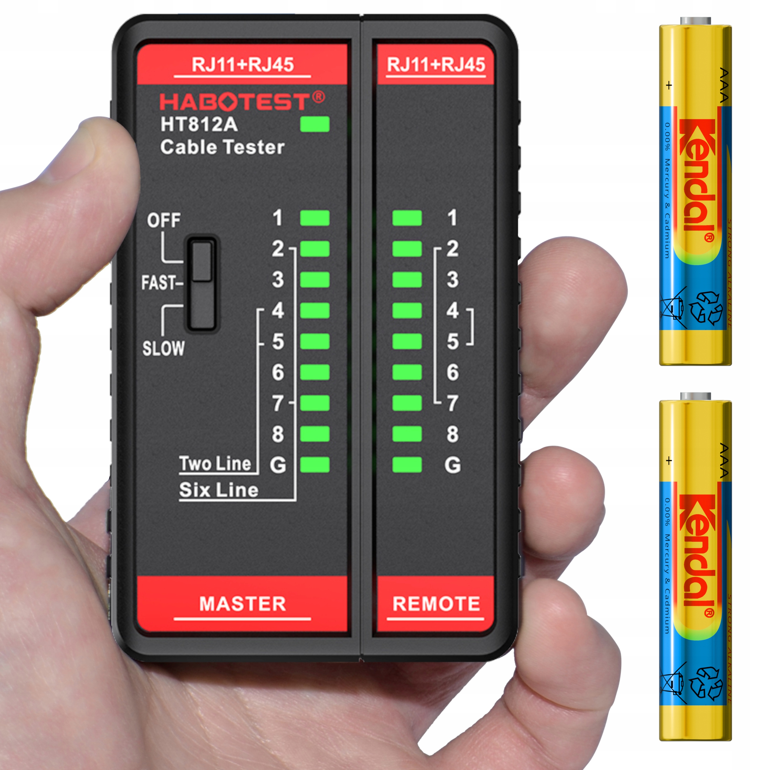 Tester przewodów sieciowych LAN RJ11 / RJ45 Habotest HT812A do diagnostyki