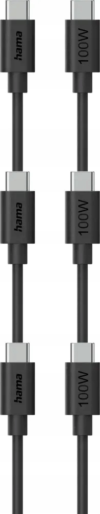 Hama USB-C do-USB-C 100W 1,2m Czarny