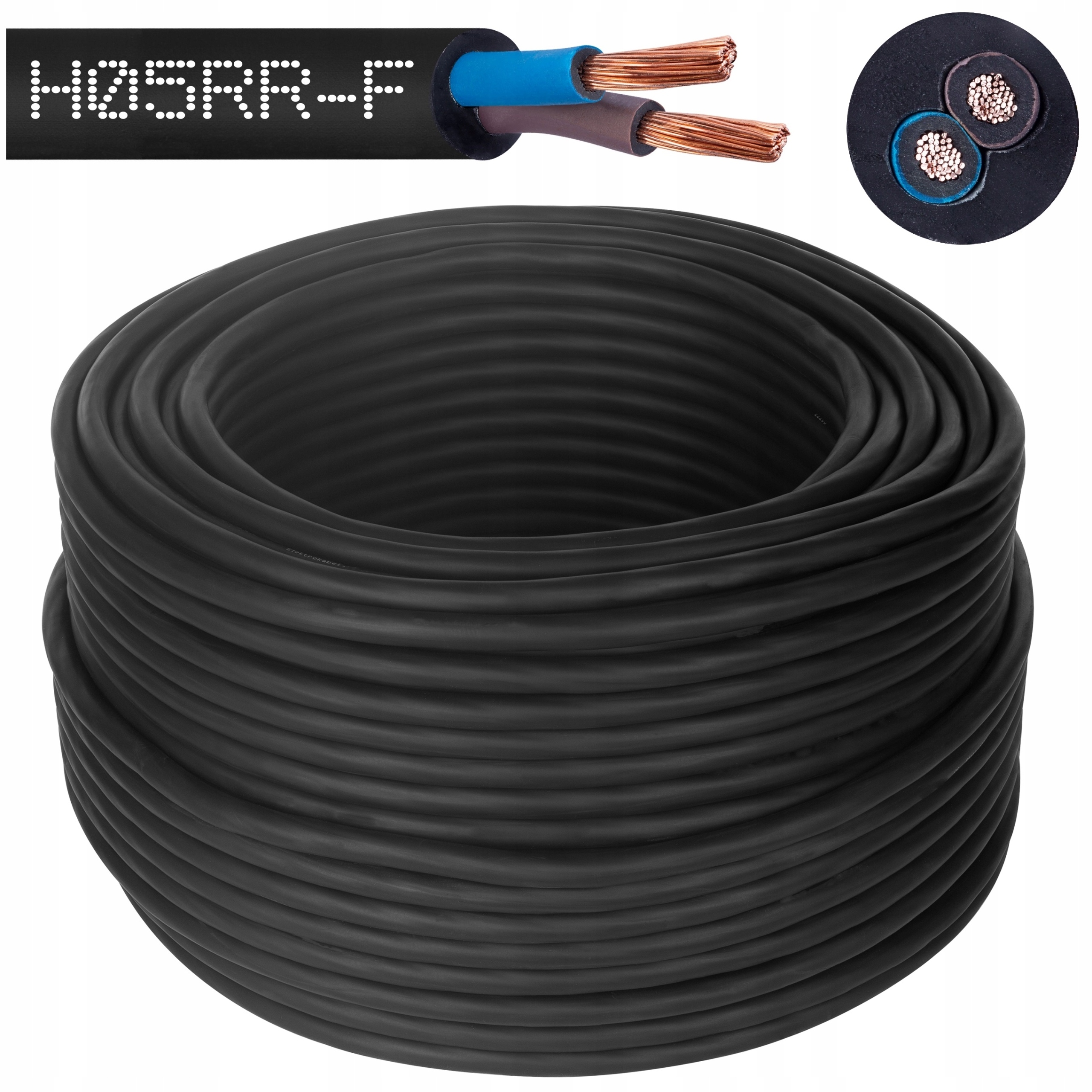 

Przewód kabel gumowy Ow 2x1 H05RR-F siłowy 25m