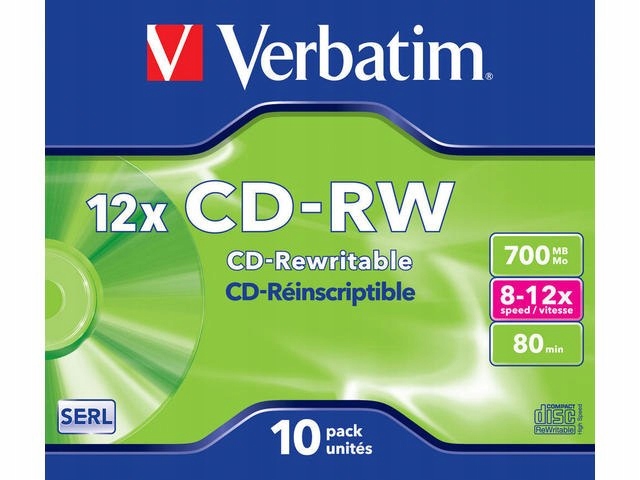 Płyta CD Verbatim Cd-rw 700 Mb 10 szt