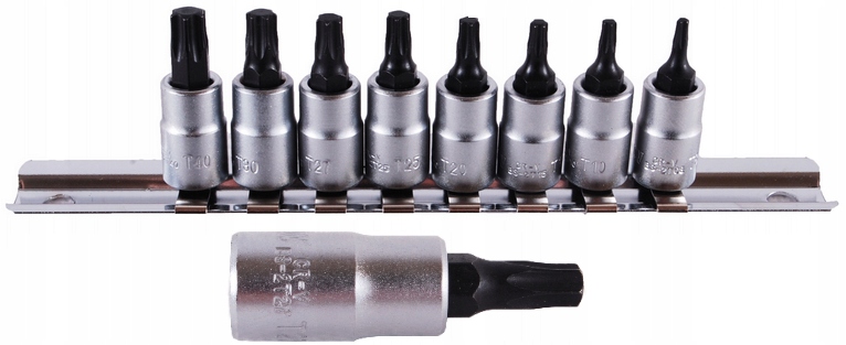 Nasadki 1/4 bity Torx T8-T40 8szt Trzpieniowe Listwa Honiton H2301