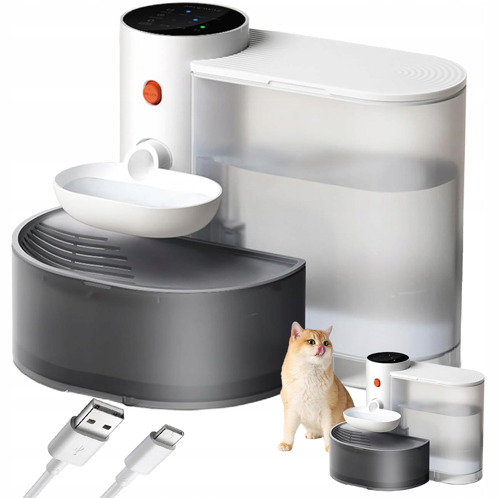 Levně Fontána Na Pití Pro Kočky Zvířat S Automatickým Plněním Vodou 3 L