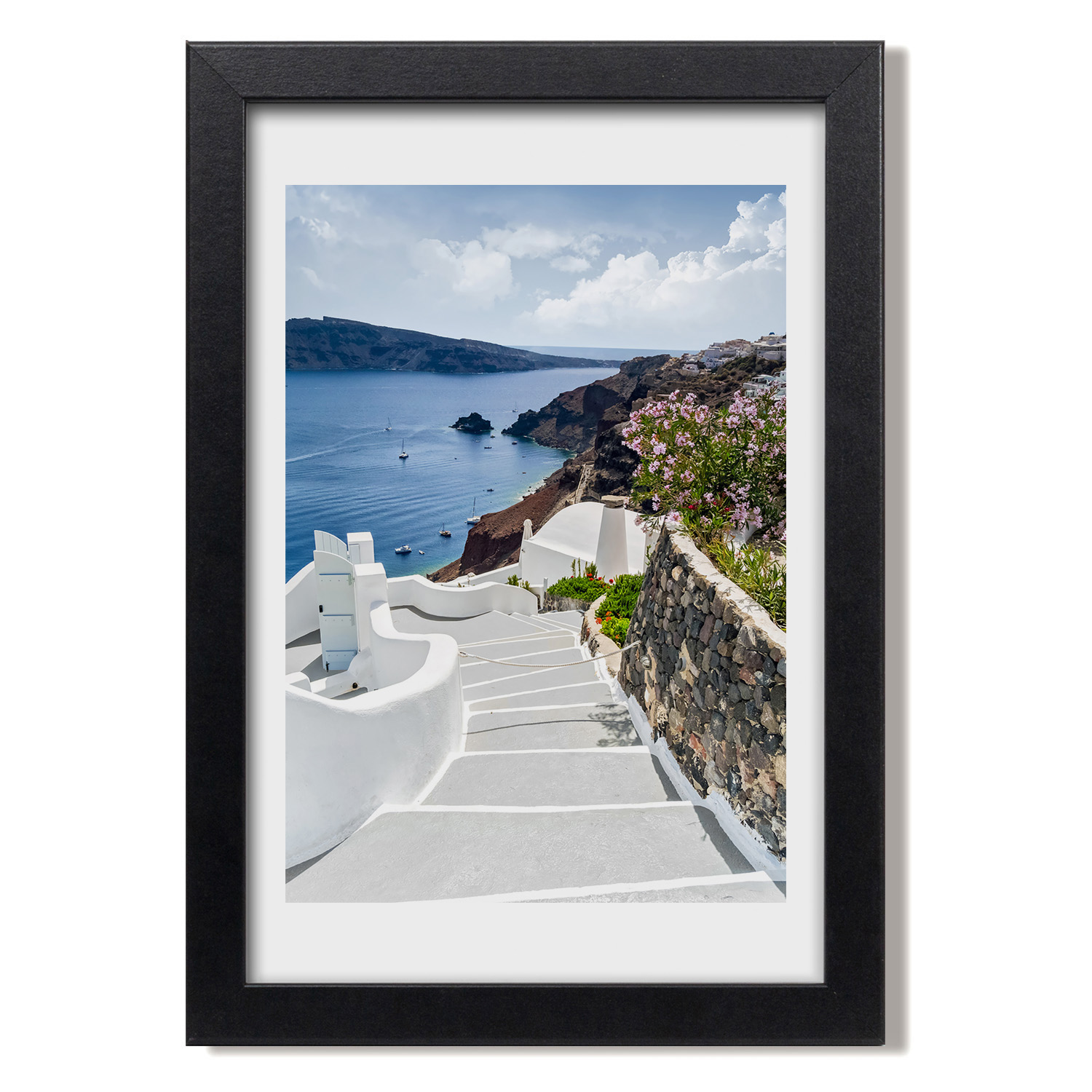 Rámeček s obrazem do obývacího pokoje Santorini Řecko 20x30