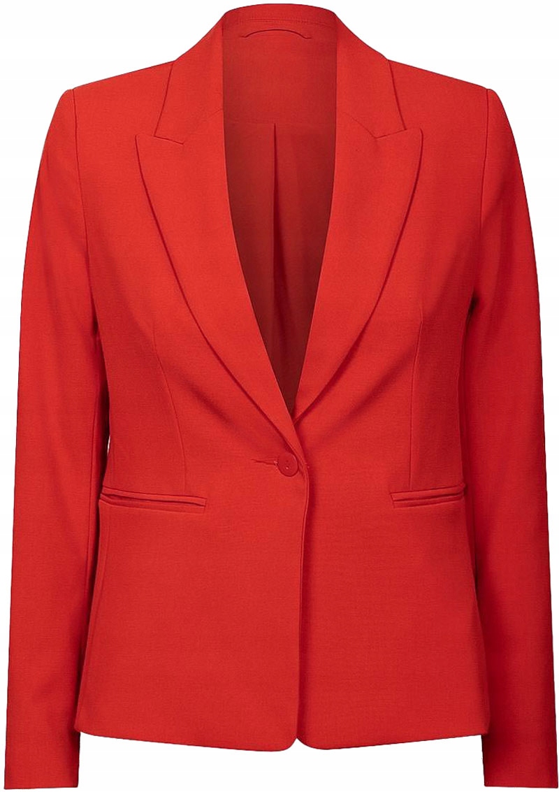 Camaieu Modna Taliowana Damska Czerwona Marynarka Żakiet Guzik Xs 34