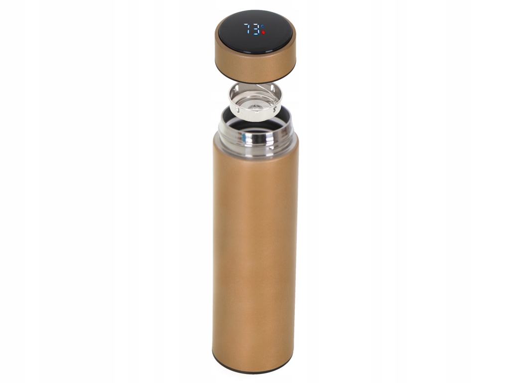 KUBEK TERMICZNY TERMOS SMART NA HERBATĘ KAWĘ Z WYŚWIETLACZEM ZŁOTY 500ML Kod producenta KX6358_4