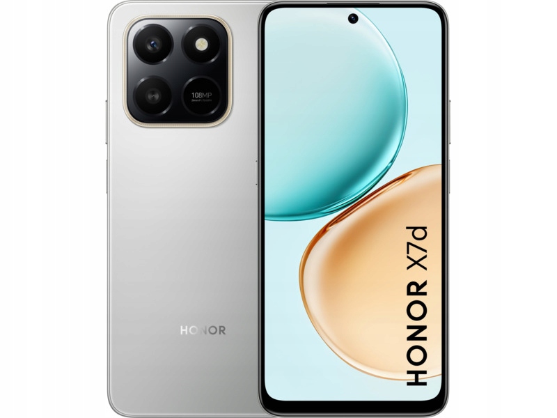 Smartfon Honor X7d 6/128GB 6.77" 120Hz Srebrny