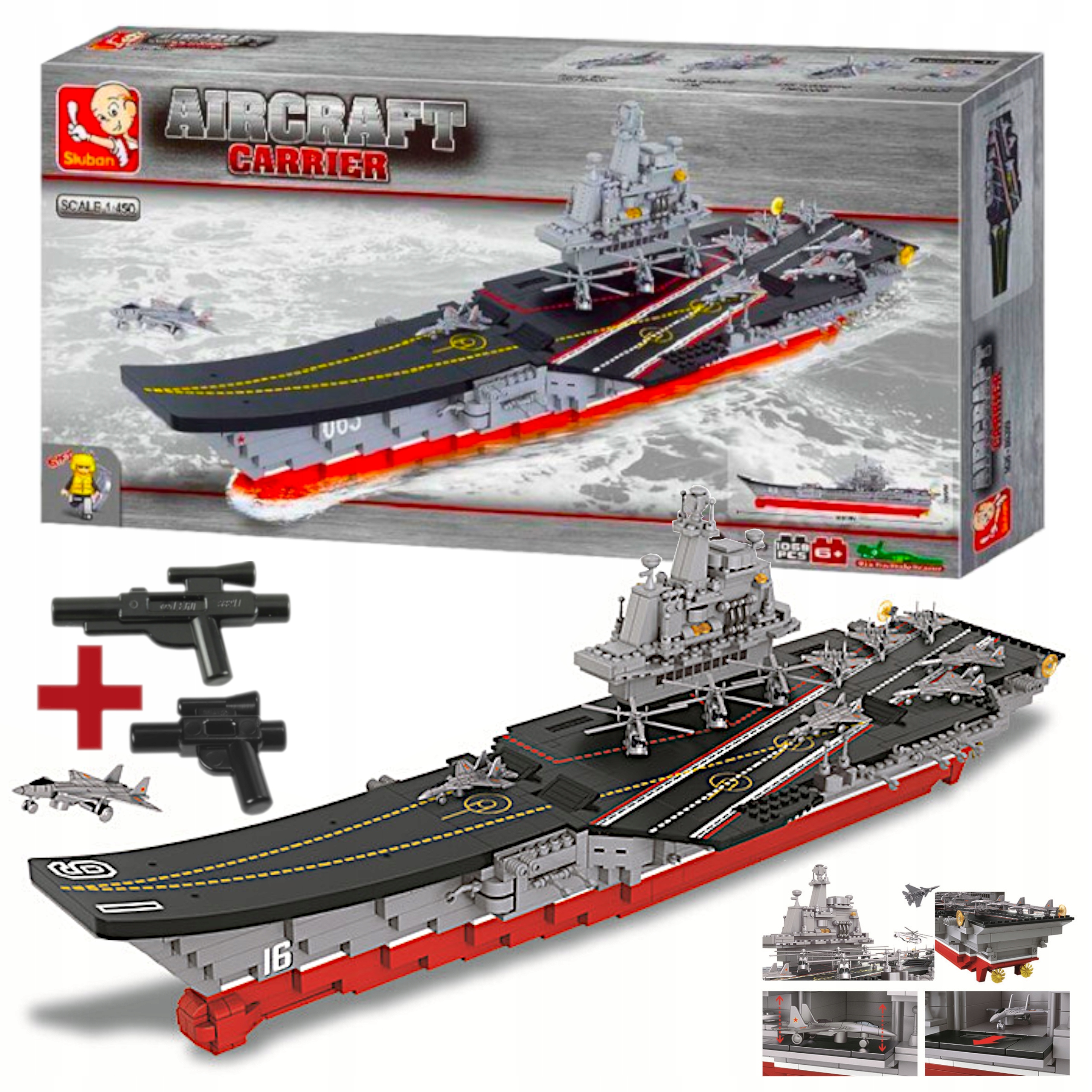 Klocki Wojsko Statek Lotniskowiec Uss Enterprise 1058el Lego Broń