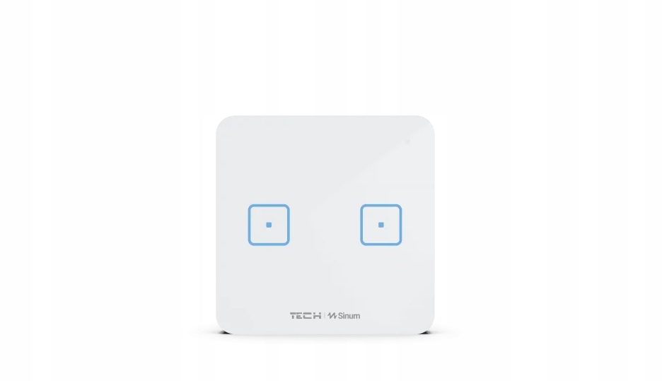 Bezdrôtový dvojpólový spínač zo skla WS-02 Tech Biely