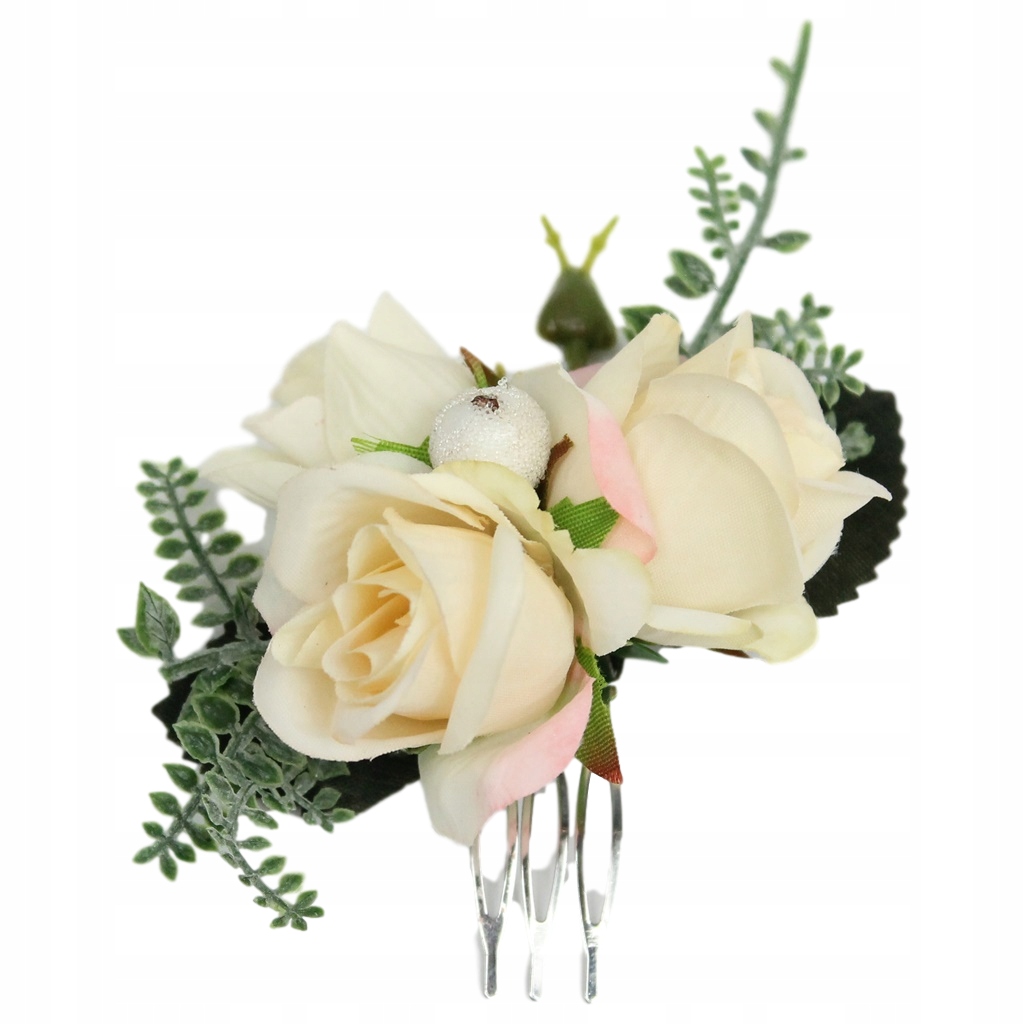 

Grzebyk do włosów mały róża Krem Róż druhna ślub