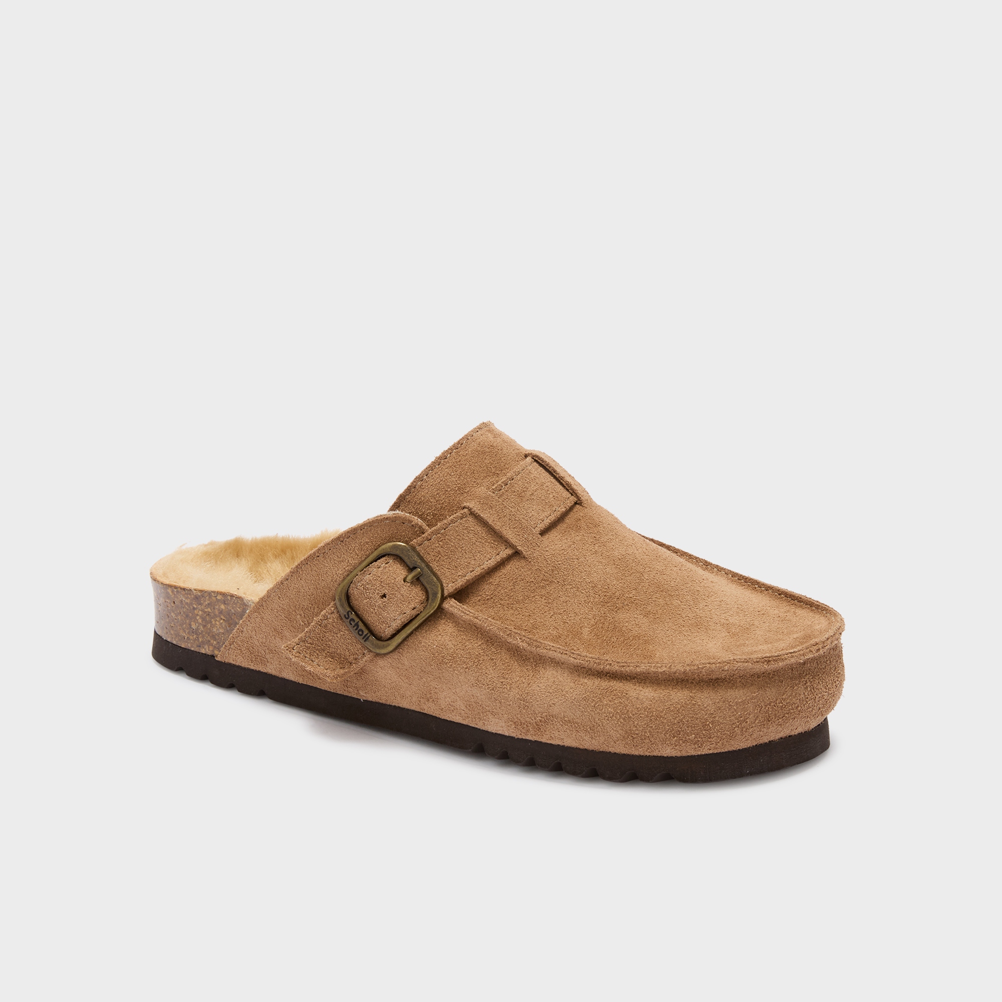 Nazouváky pantofle Scholl Dakota Fur F01460T kožené semišové pohodlné 39