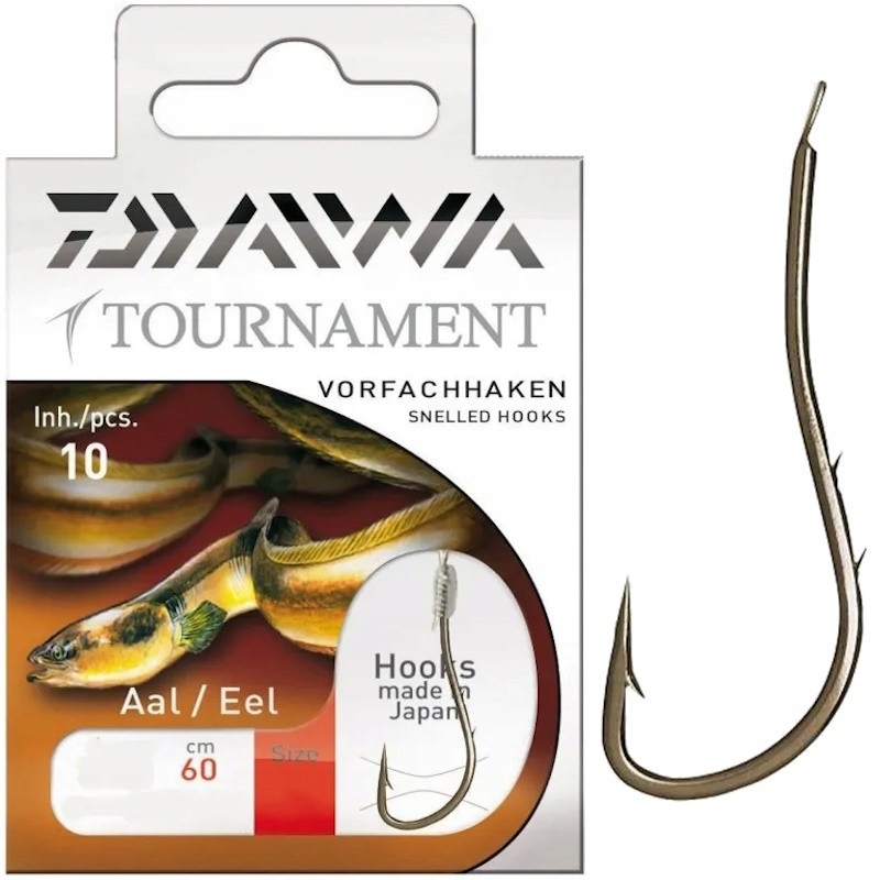 Haczyki Z Przyponem Daiwa Tournament Eel Węgorz Nr 8 0.25mm 60cm 10szt.