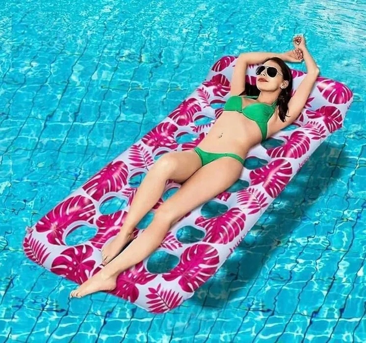 Materac Dmuchany do Pływania z Zagłówkiem 180x80cm Basen Plaża Jezioro Duży