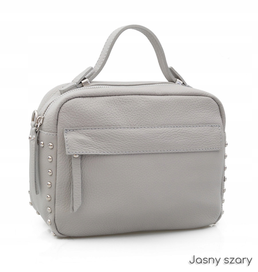 TOREBKA skórzana kuferek z ćwiekami J.SZARA Długość paska 125 cm