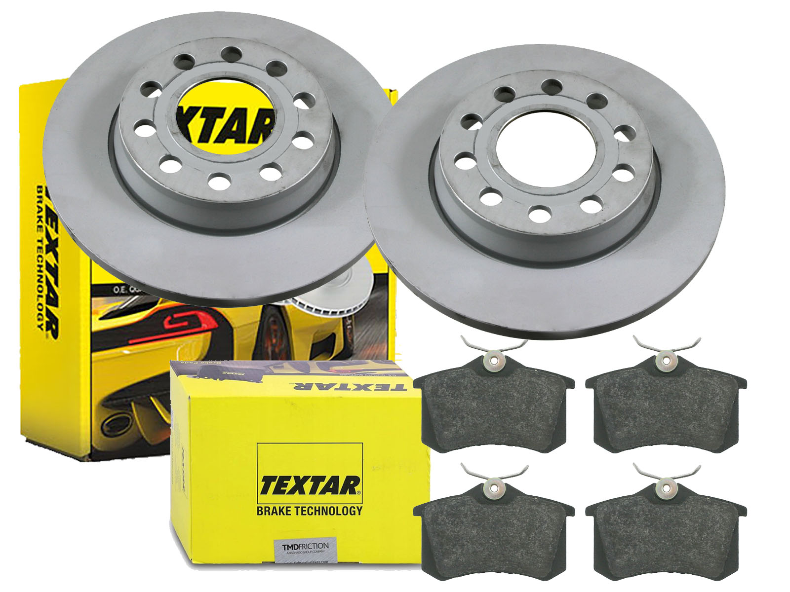 Диски колодки TEXTAR задній AUDI A4 B6 B7 255MM