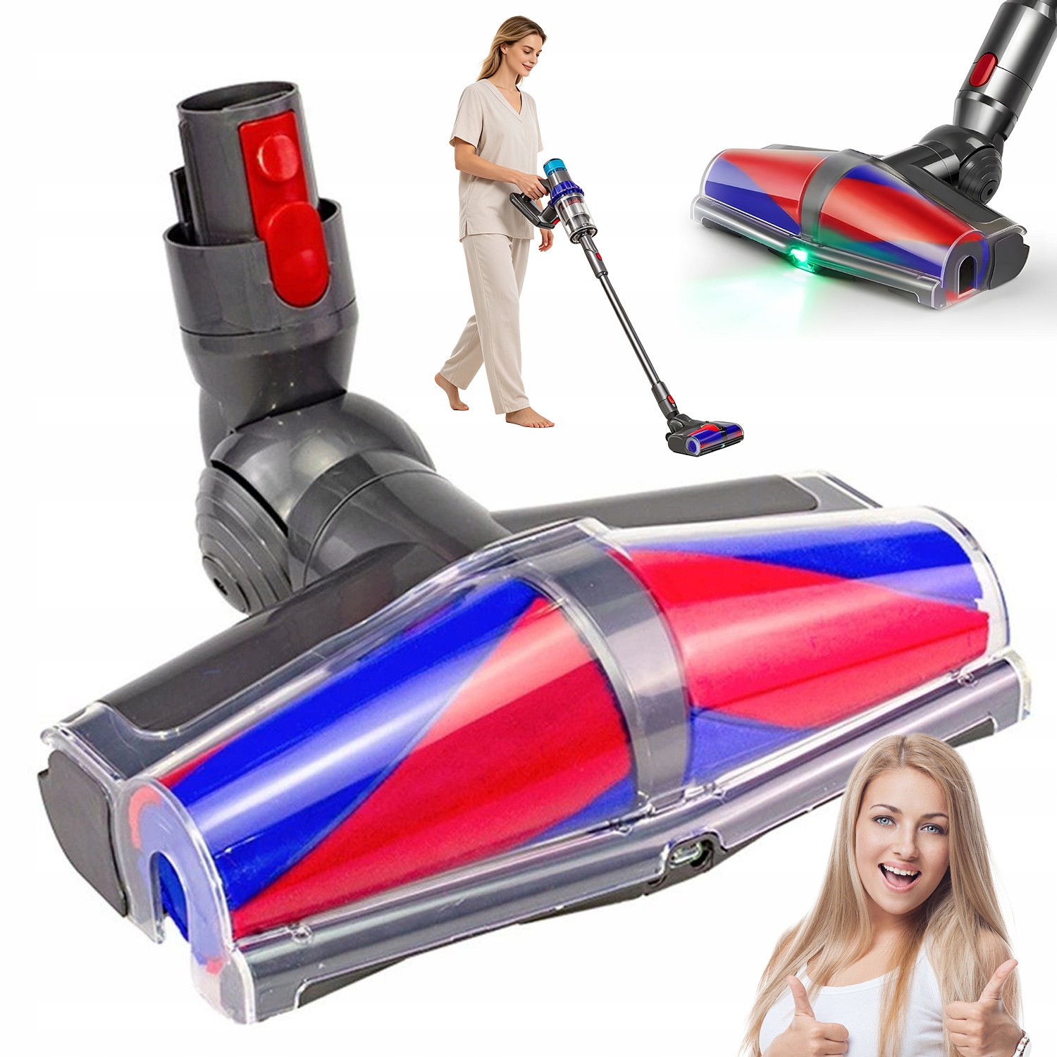 Elektrická Led Kefa Pre Dyson V7/V8/V10/V11/V12/V15 Proti Zamotaniu