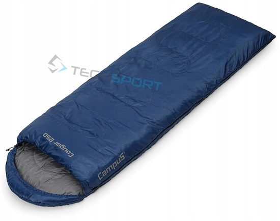 Teplý Turistický Spací Pytel Campus Cougar 250 2v1 -5st Granátový Pravý Zip