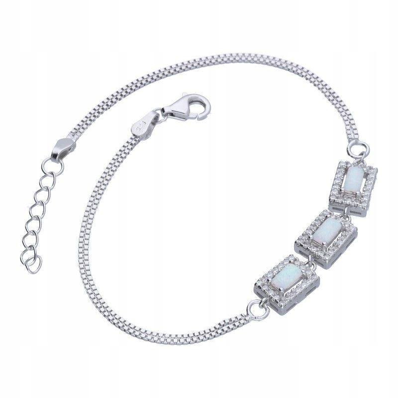 Náramek na dvojitém řetízku stříbro 925 rhodiovaný 3.37g jako dárek