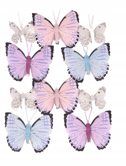 

Motyle pastelowe na klipsie wiosenne 10 sztuk