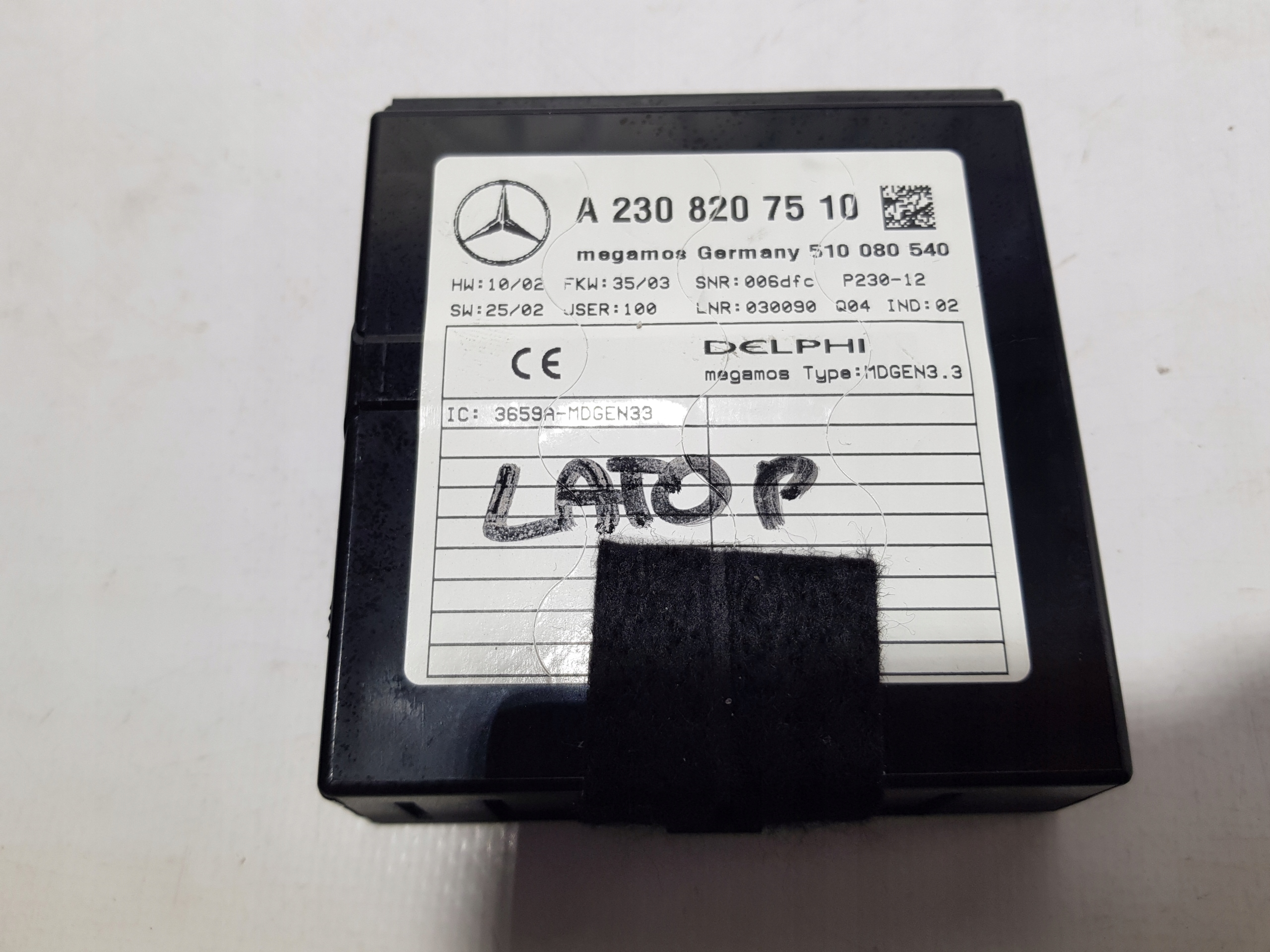 module alarm module control unit MERCEDES SL R230 W230 A2308207510