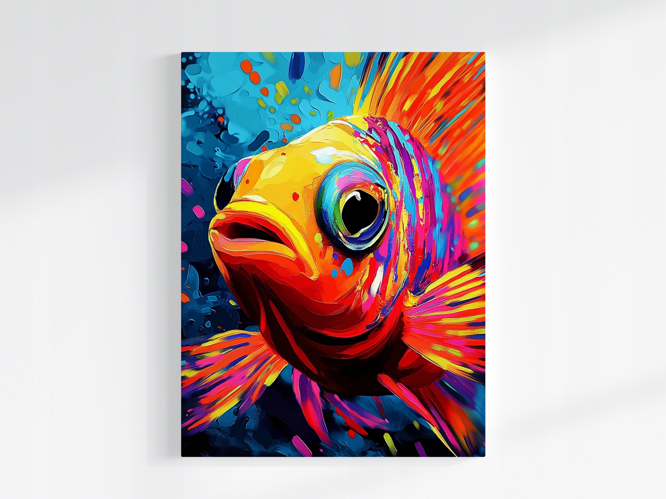 Obraz Na Plátně Canvas Barevná Ryba Neon Pop Art Akvárium Rybka 75x100