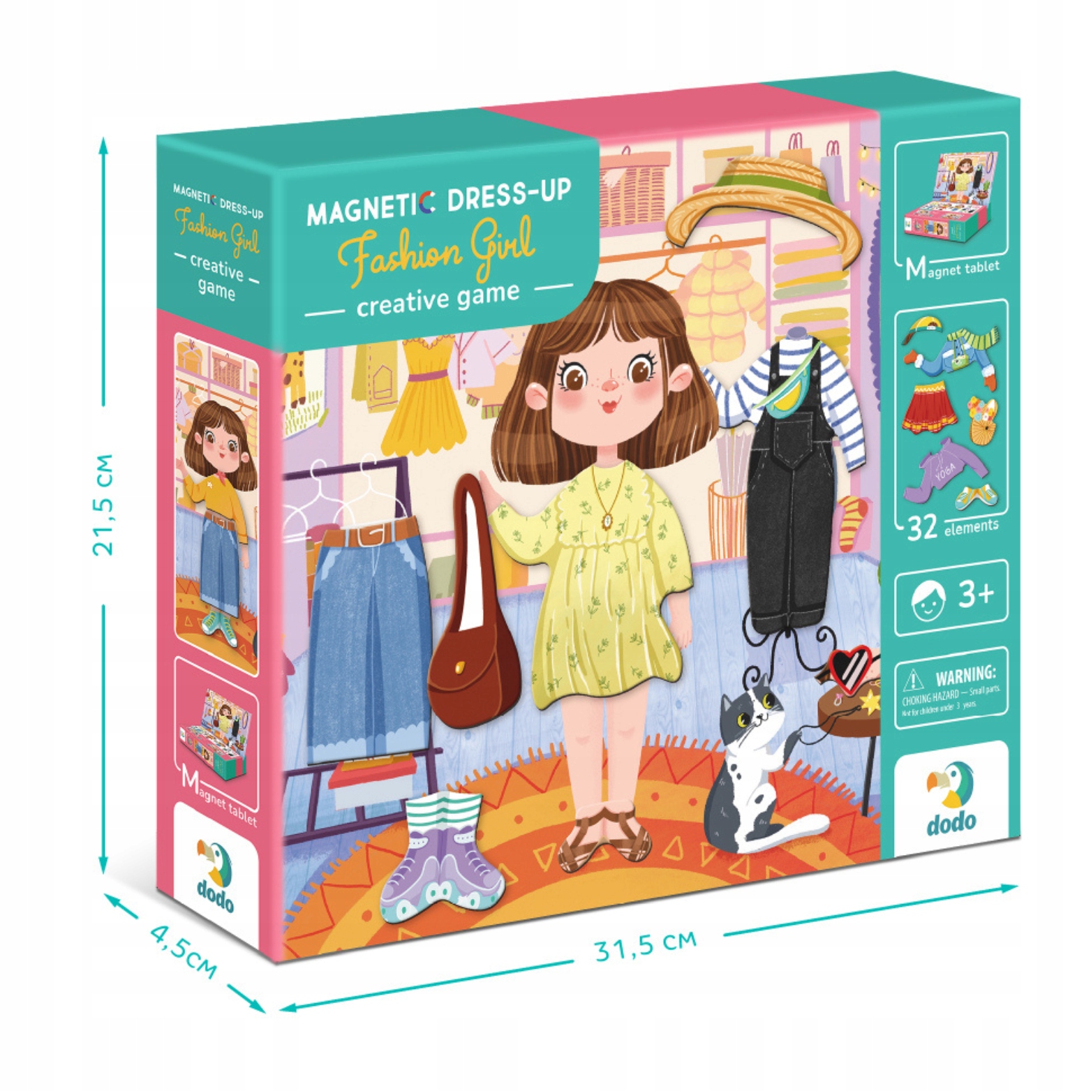 GRA MAGNETYCZNA "UBIERANKA MOCNA DZIEWCZYNKA" TABLICA MAGNETYCZNA MAGNESY Kod producenta 200243