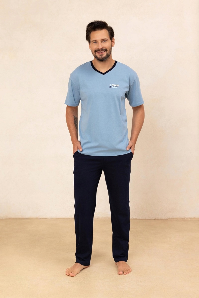 Pánské Pyžamo 498/3XL, Modrá Barva