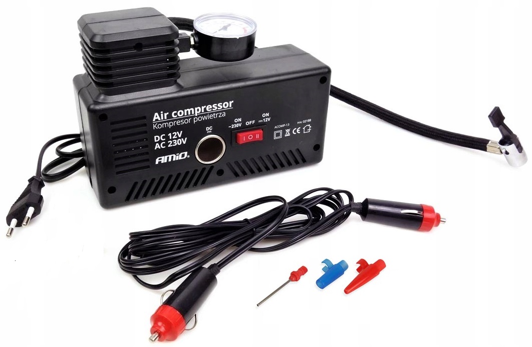 ELEKTRYCZNA POMPKA ROWEROWA KOMPRESOR 12/230V WYDAJNA 18BAR