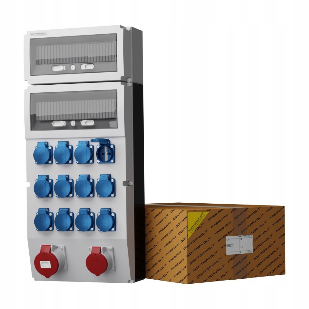 Staveništní rozvaděč eXT 32A 16A 12x230V Schuko Mennekes Doktorvolt 2308